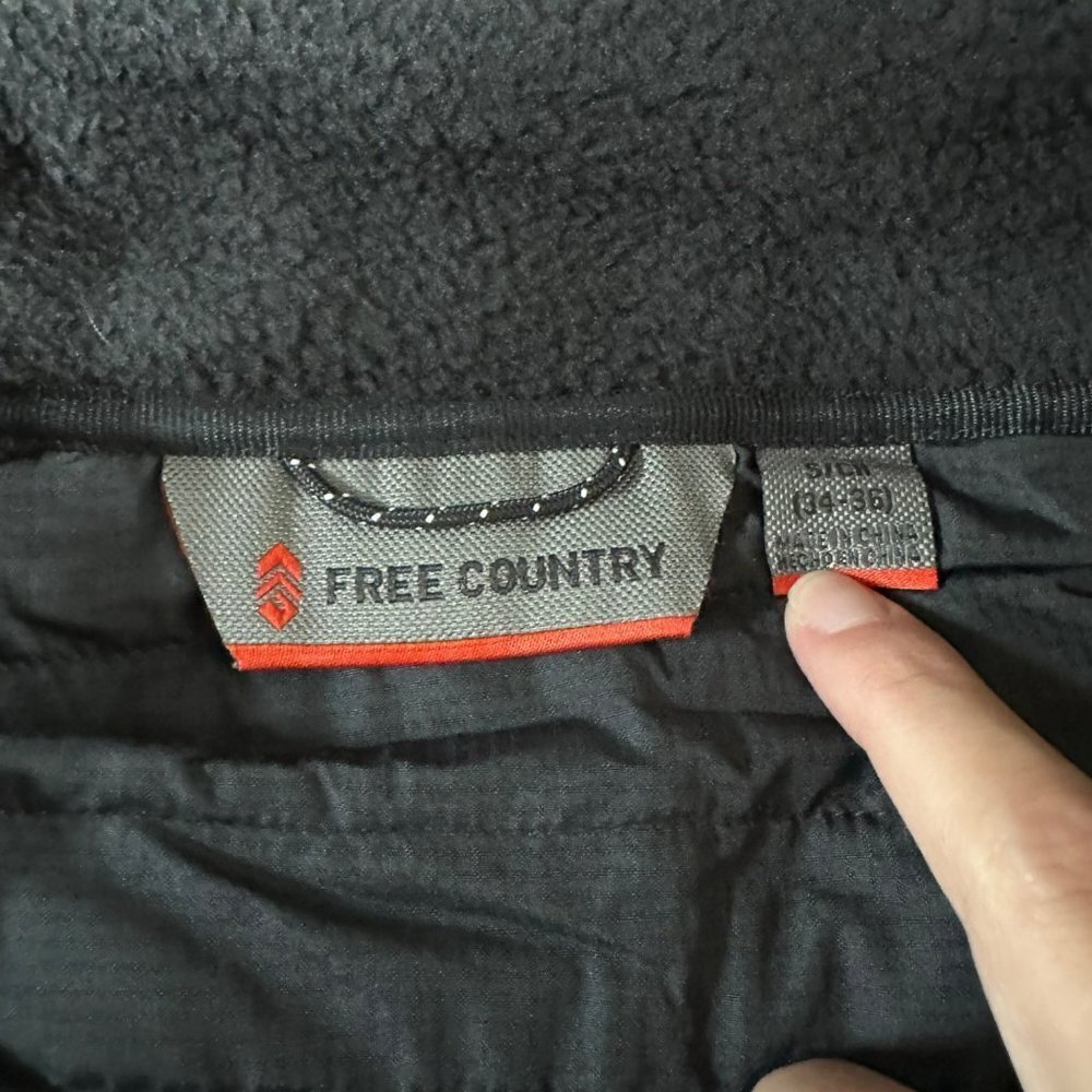 Free Country Dark Grey warm grid fleece zip up jacket men's small - Picture 2 of 8